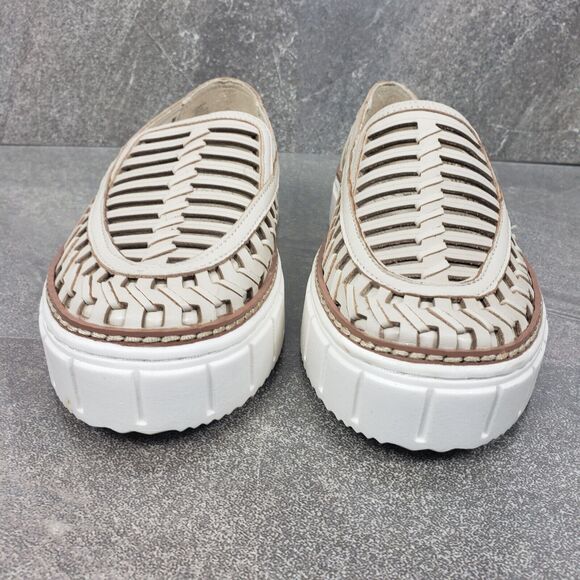 Vince Camuto Shoes Womens 5 M Cream Woven Slip-On Romeen Platform Sneakers - Picture 3 of 12